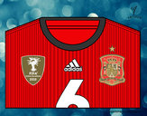 Dibujo Camiseta del mundial de fútbol 2014 de España pintado por mess