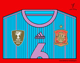 Dibujo Camiseta del mundial de fútbol 2014 de España pintado por noeliacay