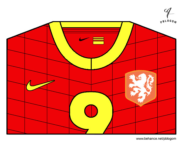 Dibujo Camiseta del mundial de fútbol 2014 de Holanda pintado por agustinro