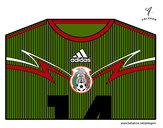 Dibujo Camiseta del mundial de fútbol 2014 de México pintado por agustinro