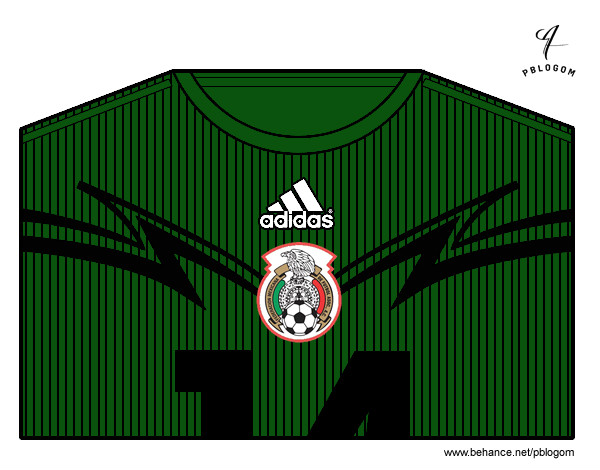 Dibujo Camiseta del mundial de fútbol 2014 de México pintado por roxita124
