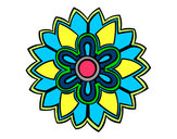Dibujo Mándala con forma de flor weiss pintado por BICHEJI