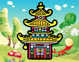 Dibujo Pagoda china pintado por emikaluama