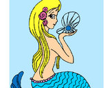 Dibujo Sirena y perla pintado por teresa15