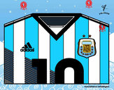Dibujo Camiseta del mundial de fútbol 2014 de Argentina pintado por vickyta10