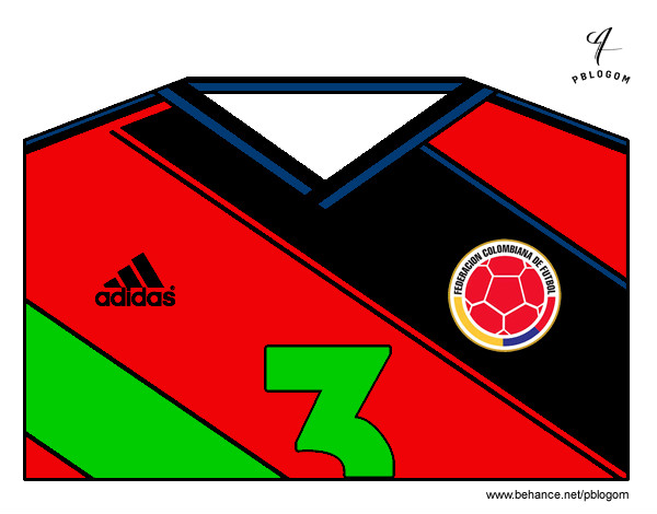 Dibujo Camiseta del mundial de fútbol 2014 de Colombia pintado por Itziar48