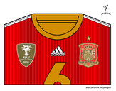 Dibujo Camiseta del mundial de fútbol 2014 de España pintado por Elieser
