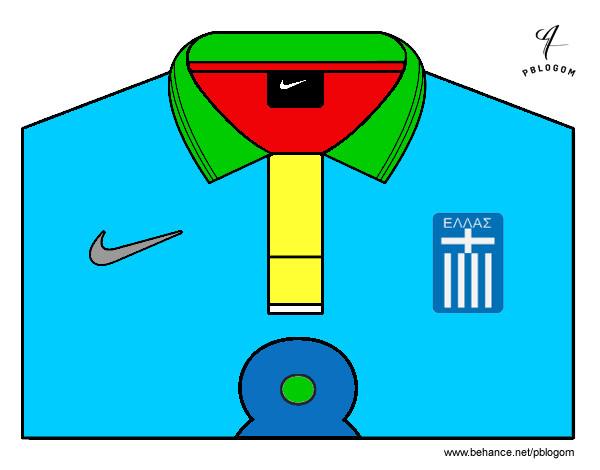Dibujo Camiseta del mundial de fútbol 2014 de Grecia pintado por DEYVIDGGG7