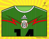 Dibujo Camiseta del mundial de fútbol 2014 de México pintado por Evelyn1