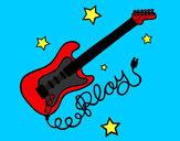 Dibujo Guitarra y estrellas pintado por amalia