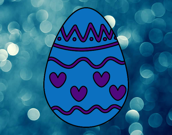 Dibujo Huevo con corazones pintado por finncat