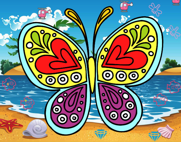 Dibujo Mandala mariposa pintado por xavier18