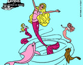 Dibujo Barbie sirena contenta pintado por xavi