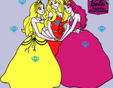 Dibujo Barbie y sus amigas princesas pintado por xavi