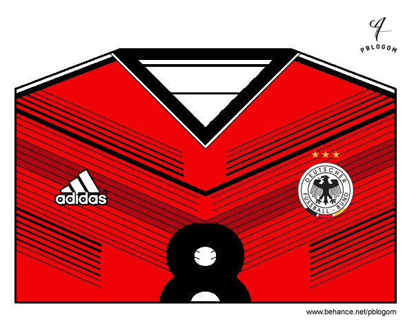 Dibujo Camiseta del mundial de fútbol 2014 de Alemania pintado por Janfrank