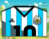 Dibujo Camiseta del mundial de fútbol 2014 de Argentina pintado por Julii_Elii