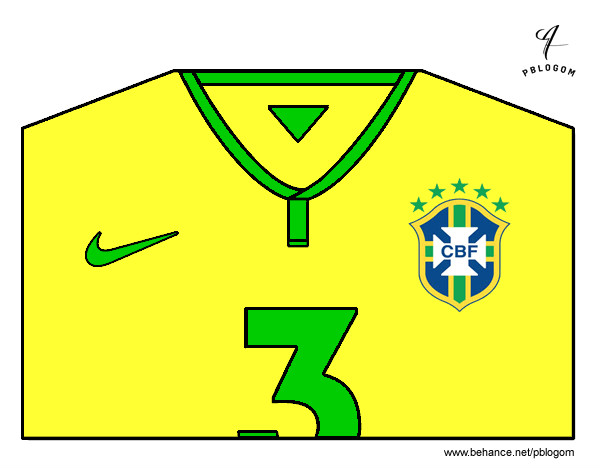 Dibujo Camiseta del mundial de fútbol 2014 de Brasil pintado por maluci