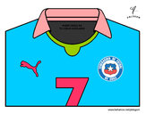 Dibujo Camiseta del mundial de fútbol 2014 de Chile pintado por reinita789