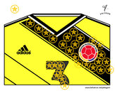 Dibujo Camiseta del mundial de fútbol 2014 de Colombia pintado por valentime