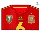 Dibujo Camiseta del mundial de fútbol 2014 de España pintado por martita02