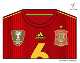 Dibujo Camiseta del mundial de fútbol 2014 de España pintado por vale1690