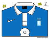 Dibujo Camiseta del mundial de fútbol 2014 de Grecia pintado por vale1690