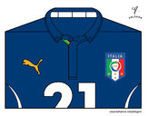 Dibujo Camiseta del mundial de fútbol 2014 de Italia pintado por vale1690