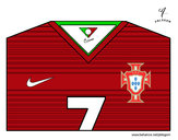 Dibujo Camiseta del mundial de fútbol 2014 de Portugal pintado por Janfrank