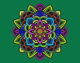 Dibujo Mandala decorativa pintado por blanca