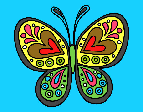 Dibujo Mandala mariposa pintado por xavi