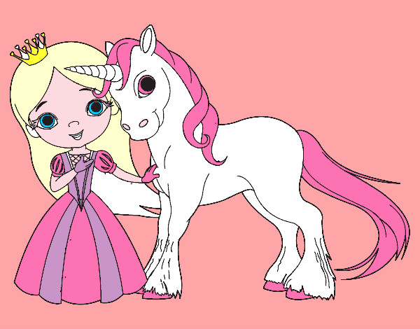 Princesa y unicornio