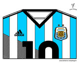 Dibujo Camiseta del mundial de fútbol 2014 de Argentina pintado por elun