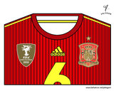 Dibujo Camiseta del mundial de fútbol 2014 de España pintado por rubend