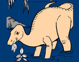 Dibujo Dinosaurio comiendo pintado por danire