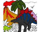 Dibujo Familia de Tuojiangosaurios pintado por danire