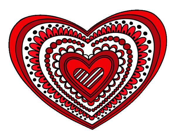 Dibujo Mandala corazón pintado por maricielo9
