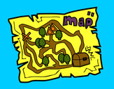 Dibujo Mapa del tesoro pintado por amalia