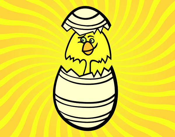 Pollito en un huevo de pascua