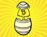 Dibujo Pollito en un huevo de pascua pintado por amalia