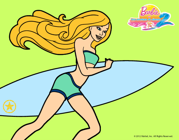 Dibujo Barbie corre al agua pintado por yairica9