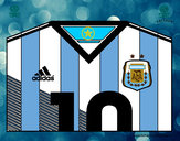 Dibujo Camiseta del mundial de fútbol 2014 de Argentina pintado por josealej04