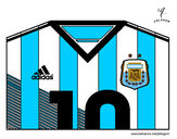 Dibujo Camiseta del mundial de fútbol 2014 de Argentina pintado por serranista