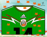 Dibujo Camiseta del mundial de fútbol 2014 de México pintado por eryu