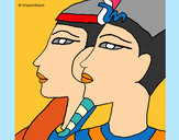 Dibujo Ramsés y Nefertiti pintado por BICHEJI