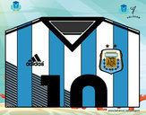 Dibujo Camiseta del mundial de fútbol 2014 de Argentina pintado por lolk