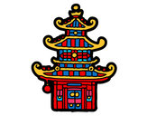 Dibujo Pagoda china pintado por inuyas