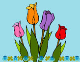 Dibujo Tulipanes pintado por blanca