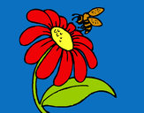 Dibujo Margarita con abeja pintado por amalia
