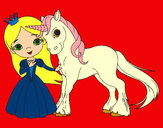 Dibujo Princesa y unicornio pintado por amalia