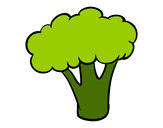 Dibujo Trozo de brócoli pintado por lapiz